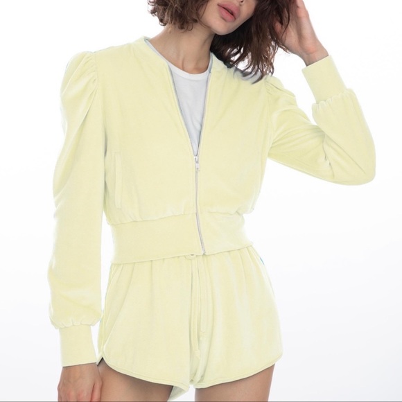 🆕LAST ONE Generation Love Bomber Jacket Blair Yellow Velour Lined W/Pockets - Picture 2 of 8